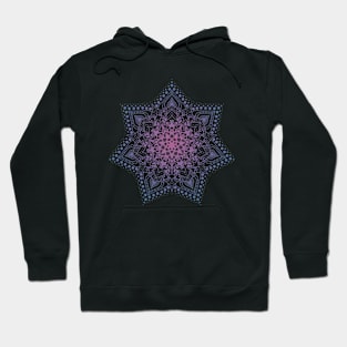 Purple and Blue Mandala, Aqua And Purple Mandala, Dotted Mandala Tee Hoodie